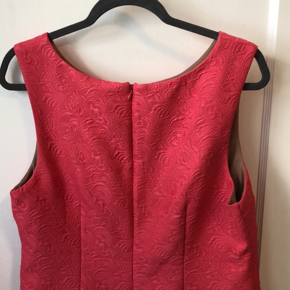 NWT Ella Lace Sheath Dress, cut flower detailing, bright coral color - Picture 6 of 11